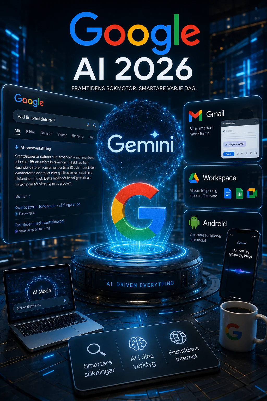 Google AI och Gemini visar hur artificiell intelligens förändrar framtidens internet och sökningar.
