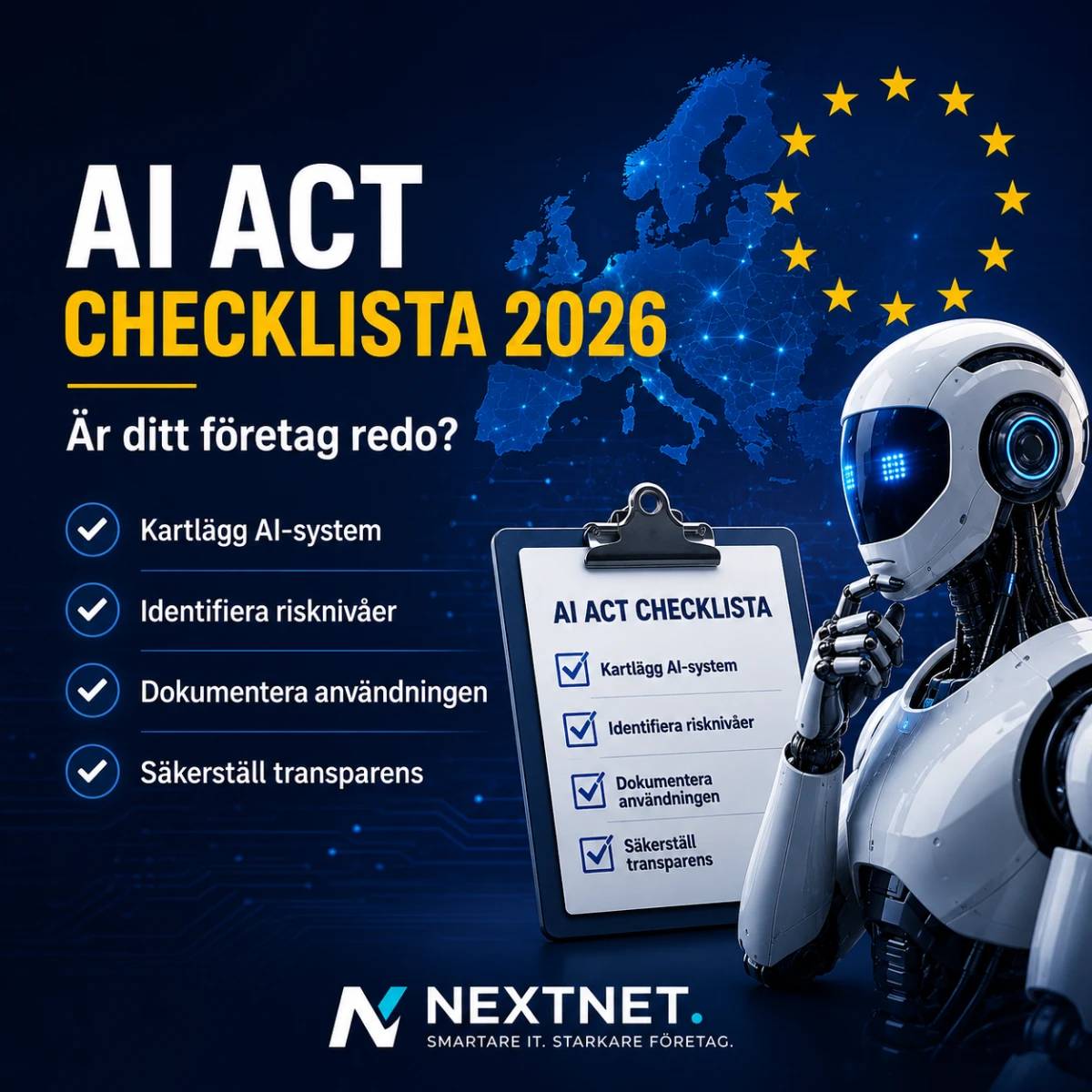 AI Act Checklista 2026 – Är ditt företag redo för EU:s nya AI-regler?