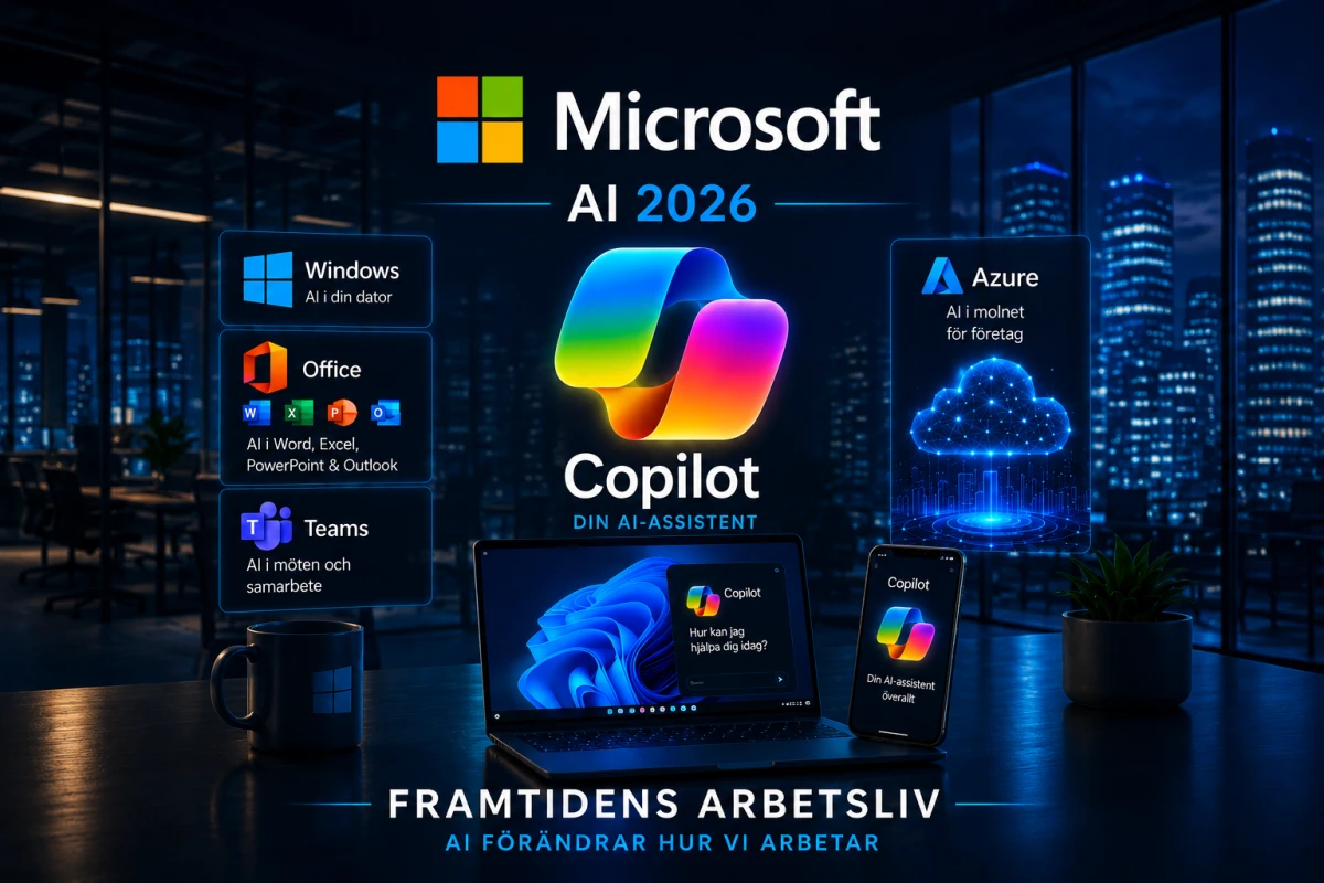 Microsoft AI och Copilot visar hur artificiell intelligens förändrar framtidens arbete och produktivitet.