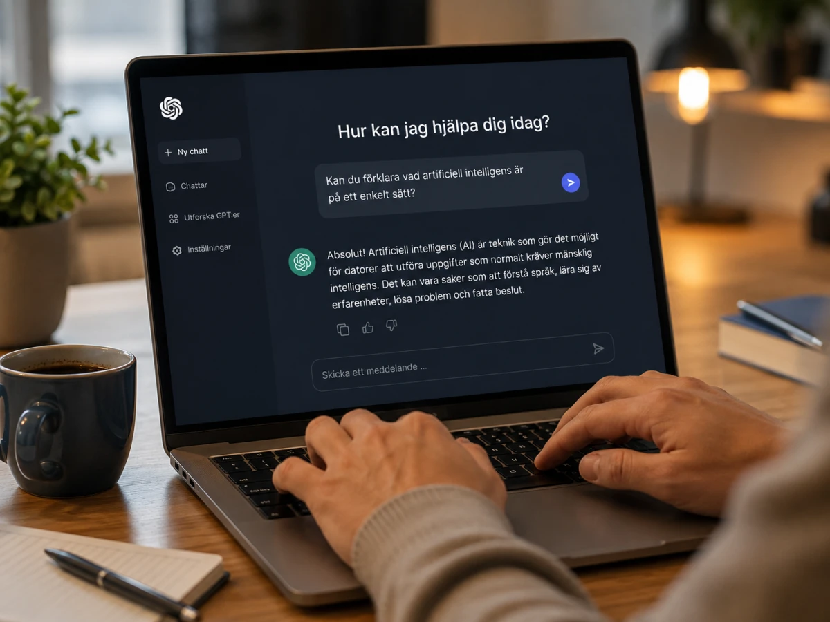 Första frågan till en AI-assistent.