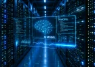 AI-modell i modern serverhall som illustrerar datacenter, artificiell intelligens och högpresterande datorkraft.