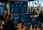 Ljus kommunmiljö där AI används inom offentlig sektor för att förbättra medborgarservice, handläggning och digitala tjänster.