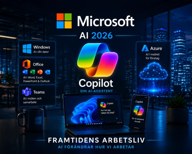 Microsoft AI och Copilot visar hur artificiell intelligens förändrar framtidens arbete och produktivitet.