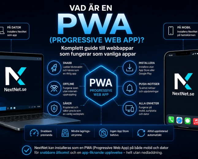 Vad är en PWA (Progressive Web App)? Komplett guide till webbappar som fungerar som vanliga appar