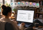En person sitter hemma i en fåtölj med en laptop och använder en AI-webbläsare som hjälp i vardagen.