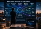 Person analyserar hur flera AI-system med olika mål kopplas till samma digitala ekosystem.