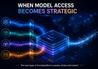 Abstract digital illustration of several model pathways connecting to a shared AI application platform.