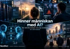 En person betraktar ett konceptuellt nätverk av teknik och samhällsinfrastruktur.