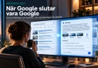 Person använder ett digitalt sökgränssnitt som övergår från länkar till ett AI-genererat svar.